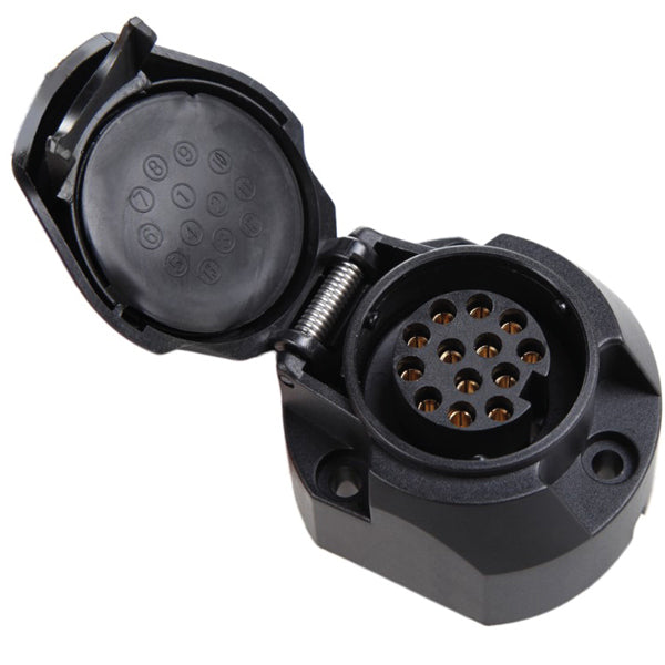 SeaTec, Släpvagnskoppling hona 13 stift, 12V, Robust plast, Standard släpvagnskopplingar