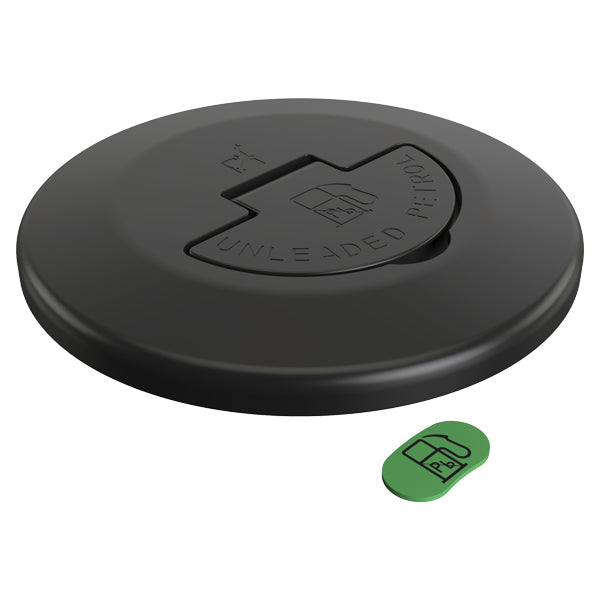 Roca, Låg för däcktryck, AISI 316 rostfritt stål, Svart, Blyfri bensin