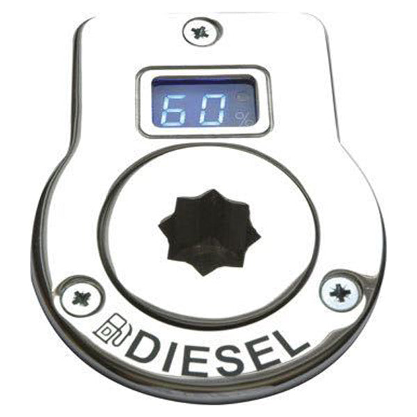 BoatLab, Däckpump med blå LED-nivåindikator, 50mm, Högpolerat 316 rostfritt stål, För 12 eller 24V system