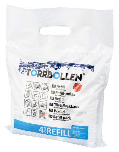 Torrbollen, Refillpaket för avfuktare, 4 st, Effektivt mot kondens och fukt