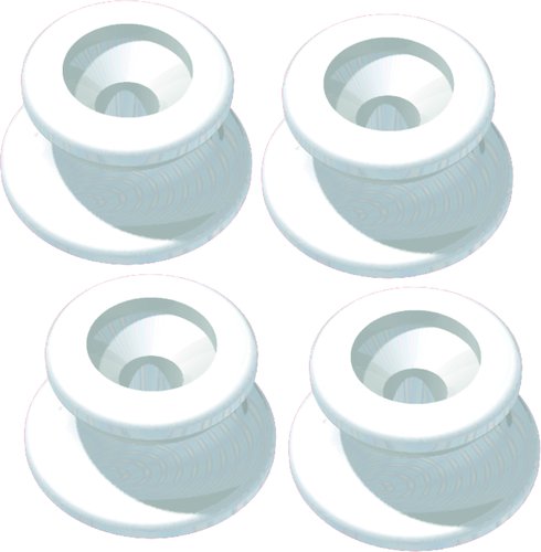 Unimer, Skärmtaksfäste, Vit, Ø25mm, 4 st