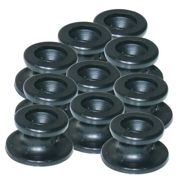 SeaTec, Svart PVC-knapp, Passar till gummiband 1041950, 10 st