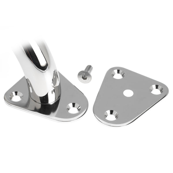 Roca, Triangulär monteringsplatta för handtag, AISI 316, 63x54 mm, inkl. skruv, 43 mm hålavstånd - 1 st.