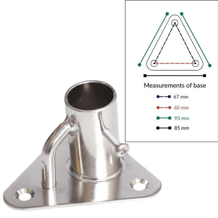Frontvinkel af SeaTec scepterfod, tydeligt design og dimensioner.