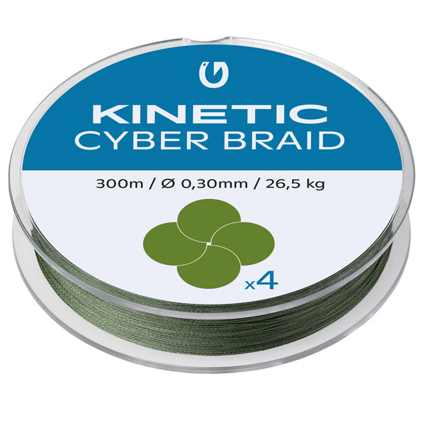 Kinetic, Cyber Braid 4, 0,20mm / 18,0kg, Dammig grön, 150m