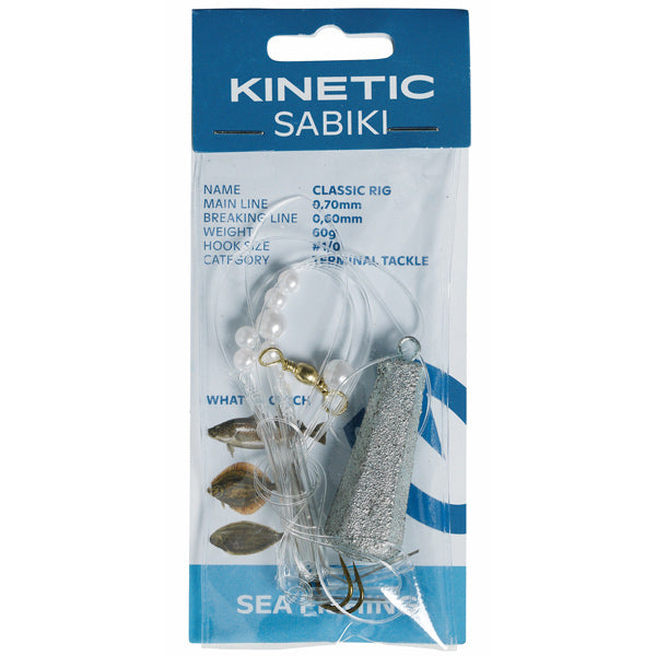 Kinetic, Sabiki Flatfish leader, 40g, #1/0, 0,70 mm, pärlemorfärgade pärlor