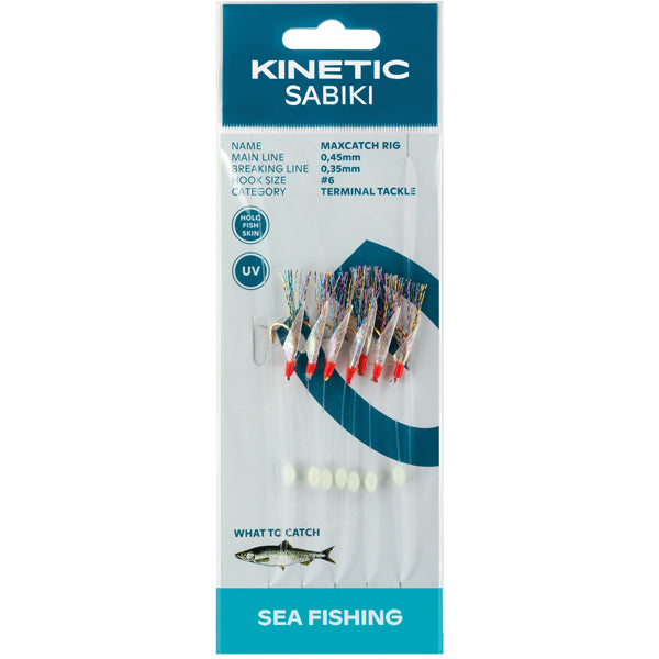 Kinetic, Sabiki Silltafs Maxcatch, Fishskin Multi, 7 st, #6 krok, 0,45 mm nylonlina