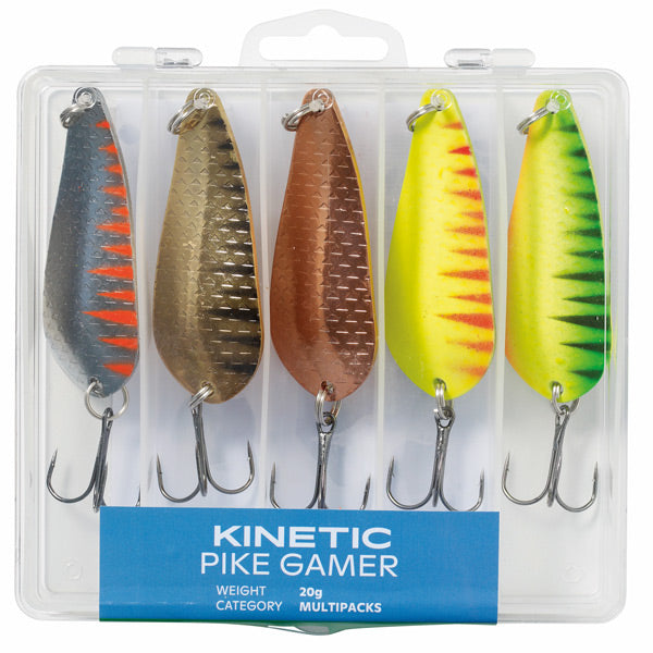 Kinetic, Pike Gamer Blink, Blyfri, 28 g, 5 st, Transparent redskapslåda