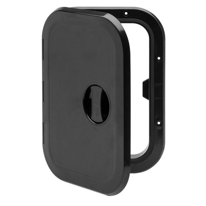 SeaTec, Lucka Europa Svart, 354 x 595 mm, 280 x 525 mm, ABS kunststof, Vattentät, 180° öppning