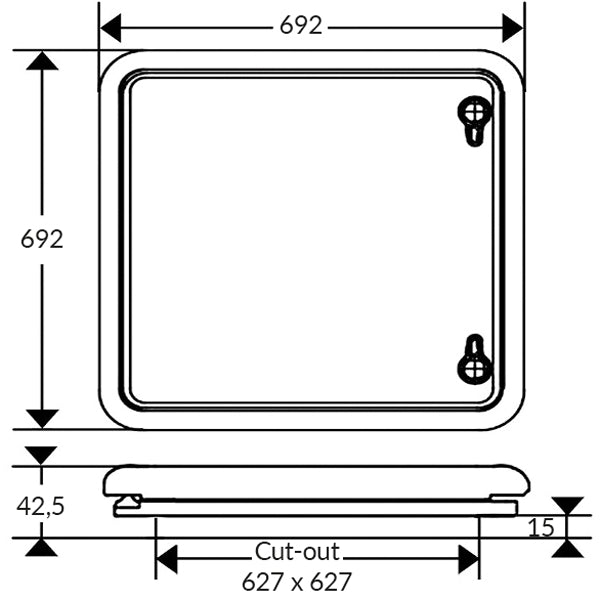 1852 Marineluge lav profil Alu, 692x692
