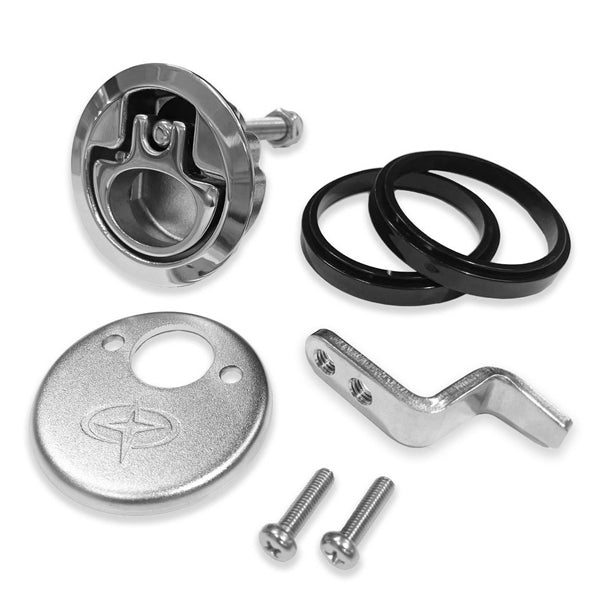 Roca, dörrbeslag vinklat, rostfritt stål, Ø61,5 mm, komplett sats