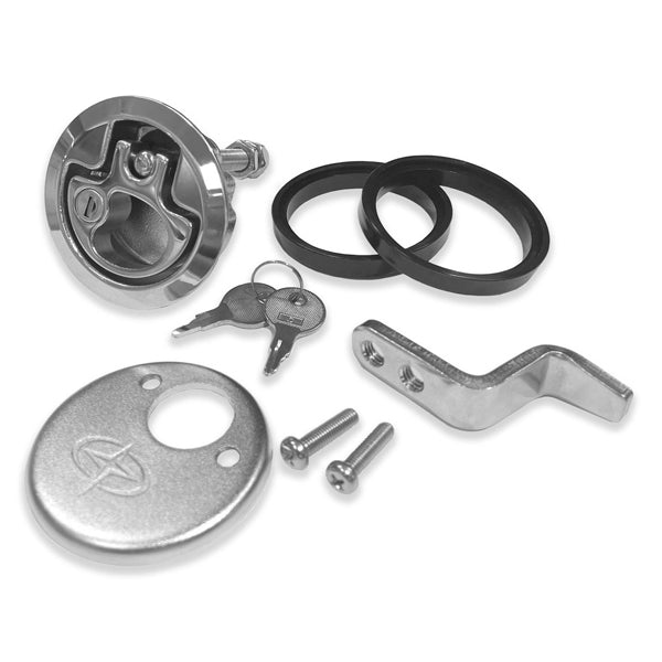 Roca, Vinklat dörrbeslag med instickslås, Ø61,5 mm, Rostfritt stål