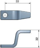 Roca rigel korthøj 2,5" AISI 316 set fra siden med detaljeret design.