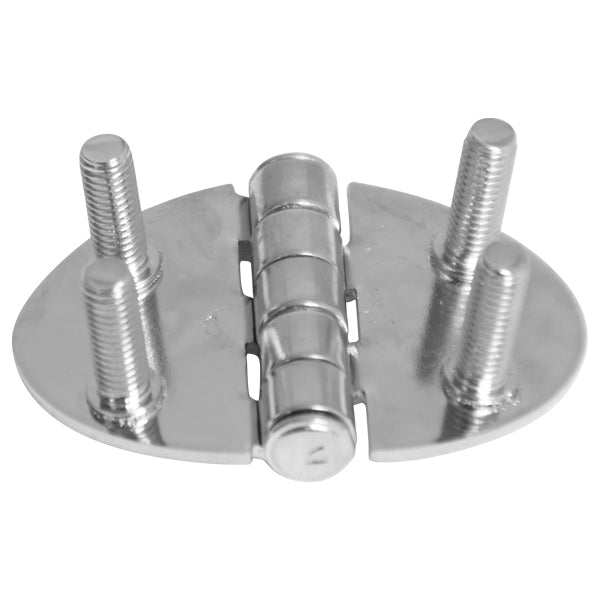 Roca, Ovala gångjärn med fasta M5-skruvar, AISI 316, 51x35 mm