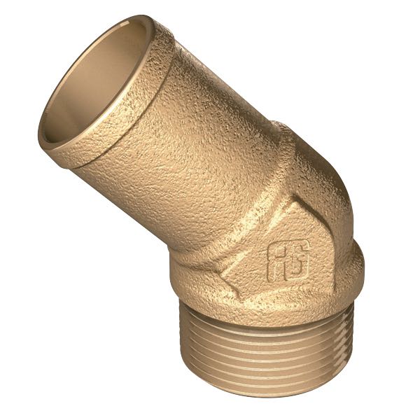 Guidi, slangkoppling 45° Mässing, Ext. Gänga 3/4", 25 mm, 68 mm