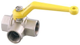 Guidi, Trevägskran Typ T, Målad metall, 3/4", ISO 9093/1