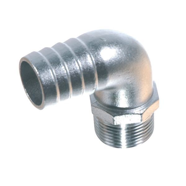 1852, Slanganslutning 90°, Hängande gänga, 3/4" x 25mm, AISI 316