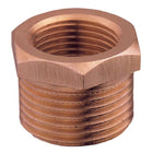Guidi nippelmuffe i bronze med dimensionerne 1 1/4-1 1/2", set forfra.