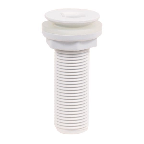 Trudesign, Skrovgenomföring, försänkt, vit komposit, 1 1/4"