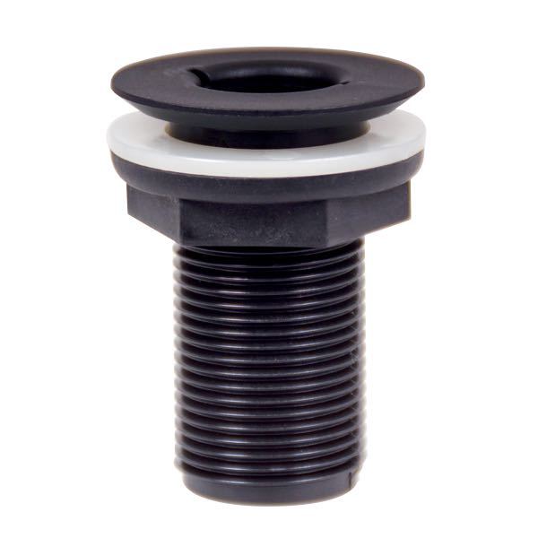 Trudesign, Skrovgenomföring, försänkt, svart komposit, 1/2"