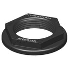 Trudesign møtrik 1 1/2" sort, anvendt til skroggennemføring.