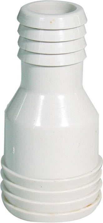 Trudesign slangeadapter i hvid plast, anvendt til 19-16 mm slanger