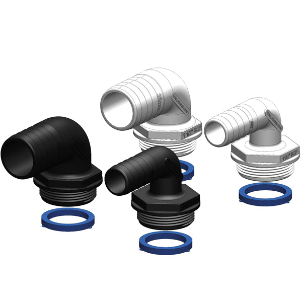 Trudesign, Aquavalve slangkoppling, 90° 1 1/2" 25mm, Vit