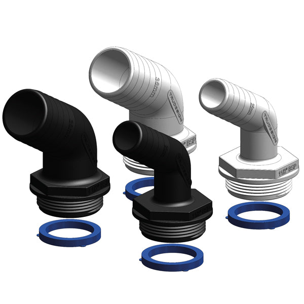 Trudesign, Aquavalve slangkoppling, Vit, 120°, 1 1/2" 25mm