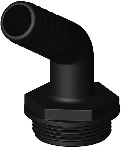 Trudesign, Aquavalve slangkoppling, 120°, 1 1/2" x 25 mm, Svart