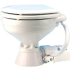Jabsco el-toilet 24v compact gl model 37010-0096 set forfra med klar beskrivelse af designet.