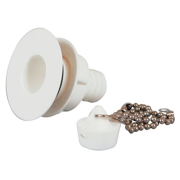 Barka, Litet avlopp, 20 mm, Plast, Med plugg och slanganslutning