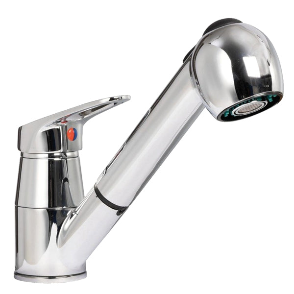 SeaTec, Utdragbar köksblandare med duschhandtag, 120 cm slang, 2 spraypositioner, 220 mm djup, 180 mm höjd