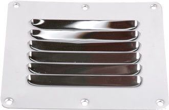 SeaTec, ventilationsgaller, polerat rostfritt stål, 65 x 127 mm, plant för direktmontage