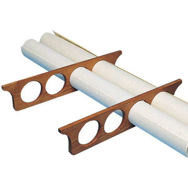 Roca, Locatorhållare teak, 4 hål, 435 mm, 90 mm djup