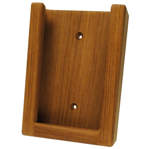 Roca, Elegant mobilhållare i teak med laddningsuttag, 64 mm x 101 mm