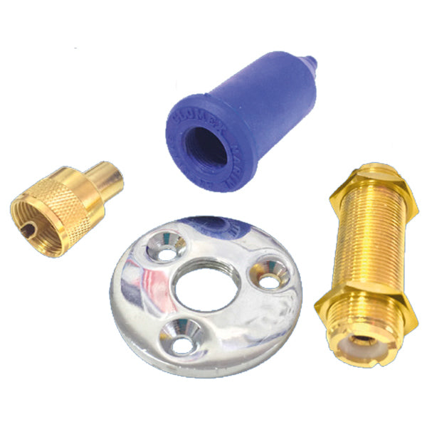 Glomex, VHF-kabelförskruvning, Deck/Spot, Ø 45 mm, PL259-kontakt för RG58, inklusive skyddslock