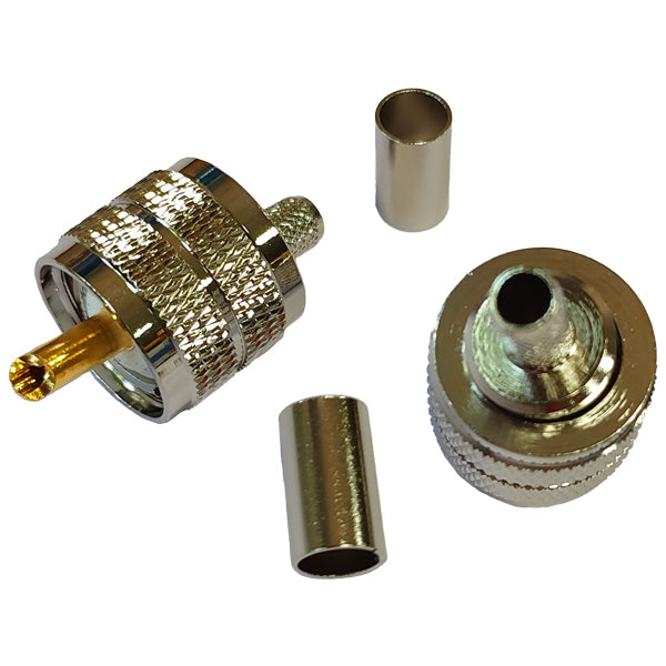 1852, VHF-kontakt PL259 för RG8X-kabel, crimp, 2-pack