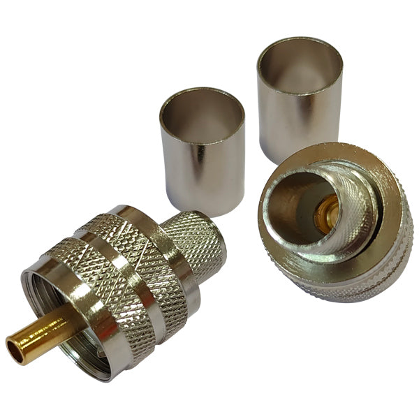 1852, VHF-kontakt PL259 för RG213-kabel, Crimpning, 2-pack