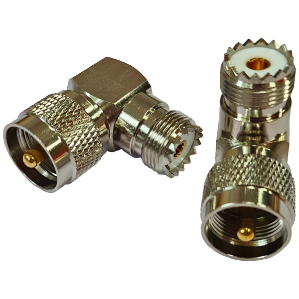 1852, VHF-vinkelkontakt hane/hona PL259, 2-pack