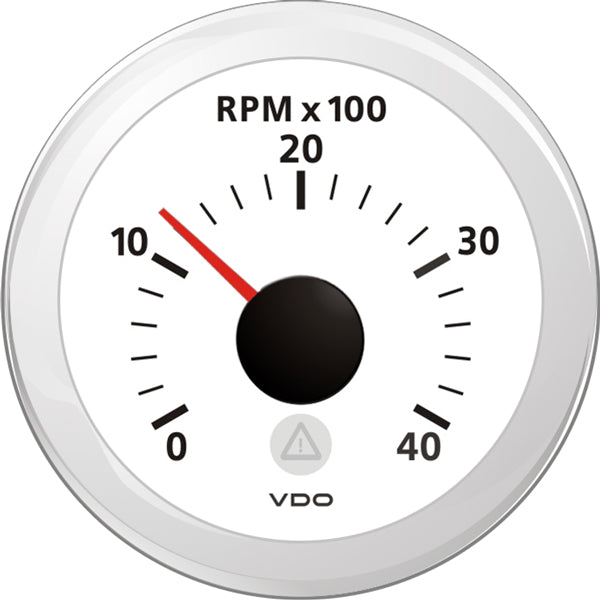 SeaTec, Vdo takometer, vit, 0-4000 varv/min, Ø52mm