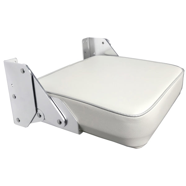 ESM, Fällbar stol Vit/Ljusgrå, 41 x 45,7 x 11,5 cm, Beslag i rostfritt stål