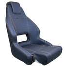 ESM RM52 styrestol set forfra med flip up puf i navy farve