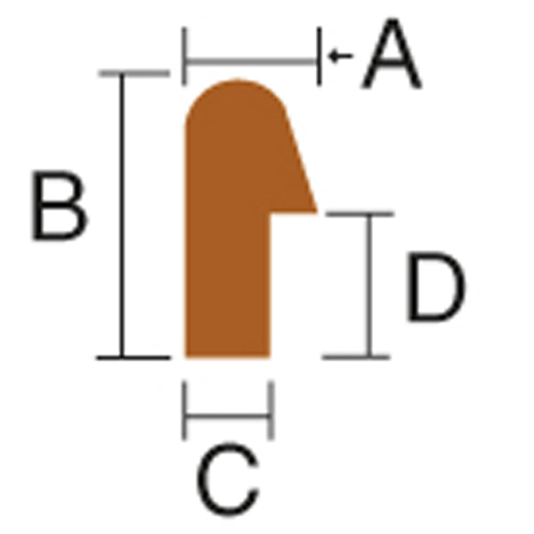 Roca, Kantlist Teak Vinkelprofil, 2000 mm, 21x41x13 mm, Silkesmatt yta