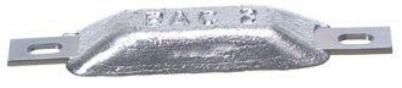 BAC Bera 10 zink anode set forfra med monteringshuller