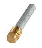 Tecnoseal zink møtrik med 1/4" messingprop til varmeveksler.