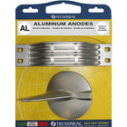 Tecnoseal alu anode kit til Yamaha motor, vist fra siden.