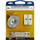 Tecnoseal alu anode kit til Honda 40hk og 50hk, præsenteret i emballage.