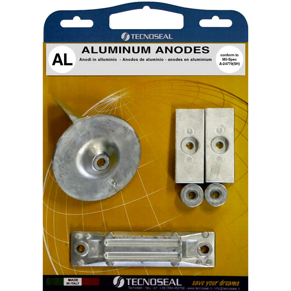 Tecnoseal, Aluminiumanodsats för Honda 40 hk & 50 hk, 41107-ZV5-000, 06411-ZV5-000, 41109-ZW1-003, 01110-01650