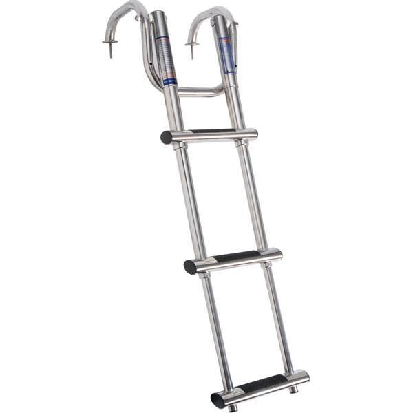 SeaTec, teleskopisk badstege, 3 steg, rostfritt stål, halkfria steg, hopfällbar