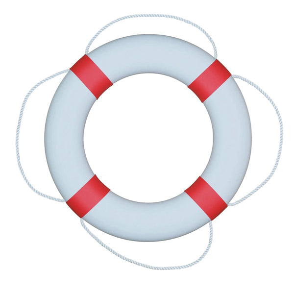 SeaTec, Livboj FP380, vit med röda manschetter, 2,1 kg, Ø 610 mm